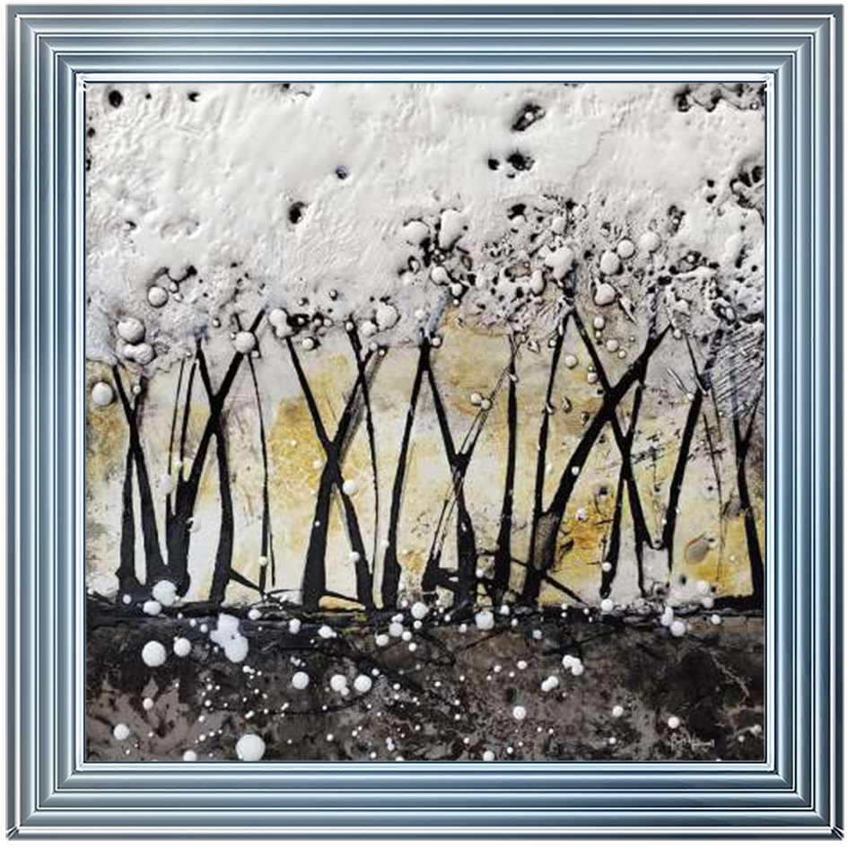 AB127 Abstract Trees Gold White