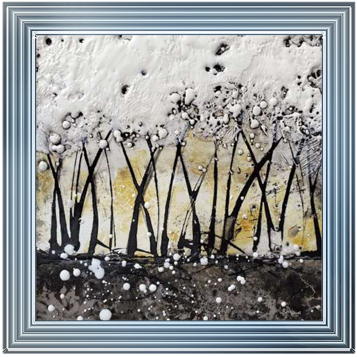 AB127 Abstract Trees Gold White