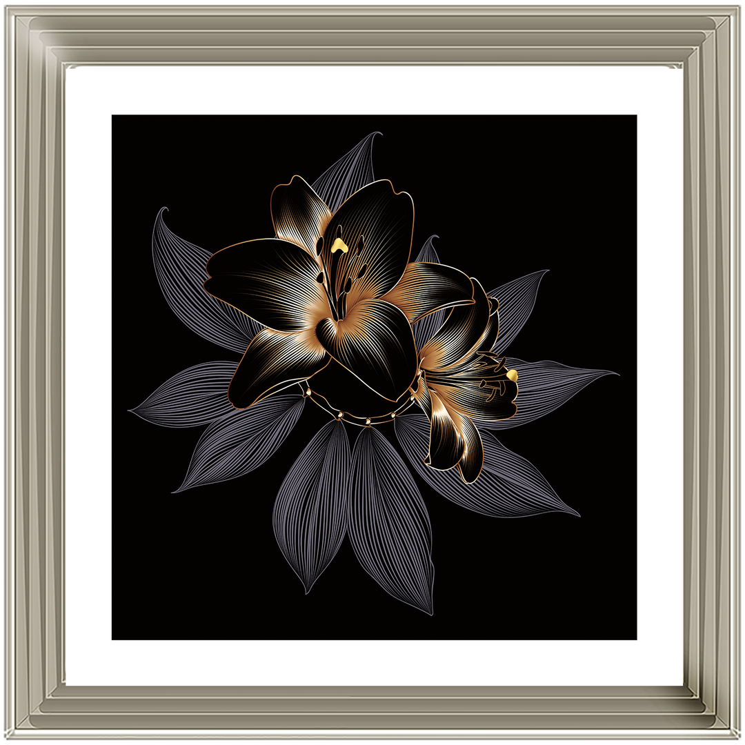 FL238 Black Beauty Flower with border