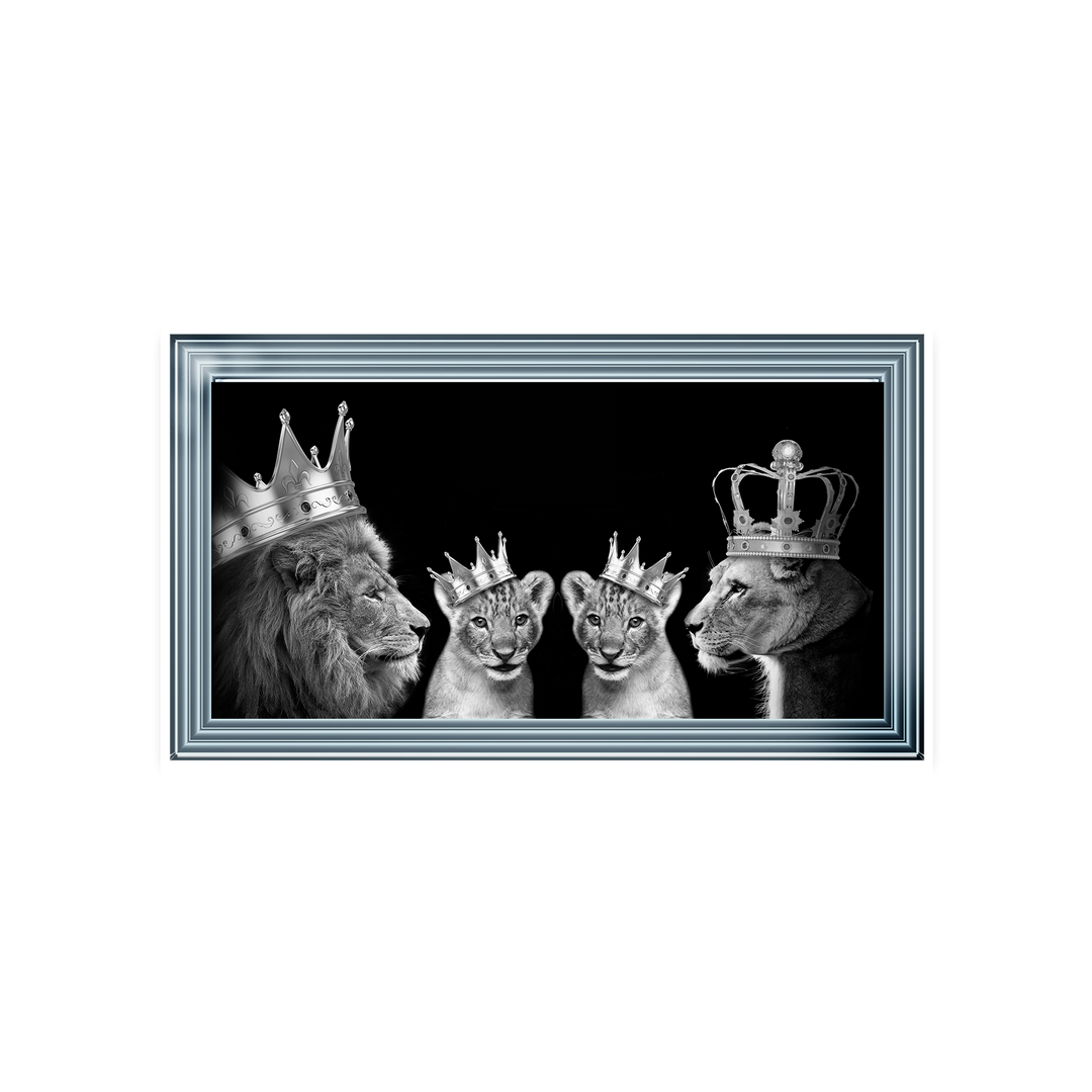 Lion family of 4 (Silver Crowns)