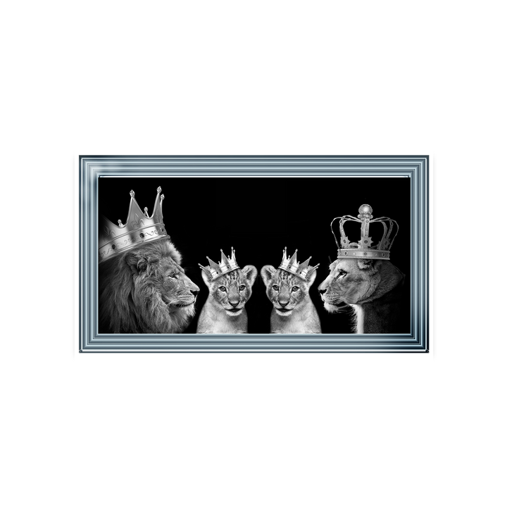 Lion family of 4 (Silver Crowns)