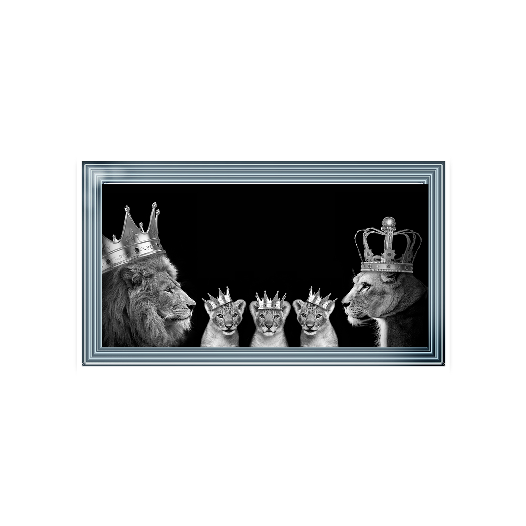 Lion family of 5 (Silver Crowns)