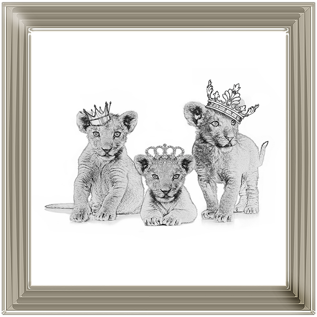 Three crowned cubs