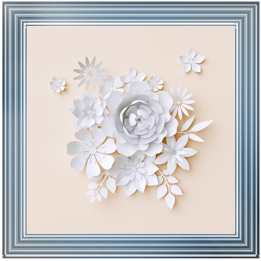 FL006 3D white paper flowers