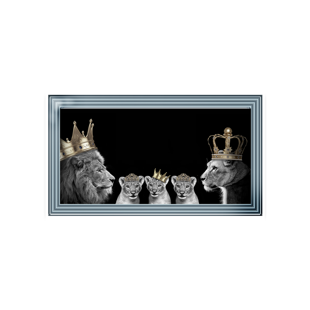 AN378 Lion family of 5 (Gold Crowns) I