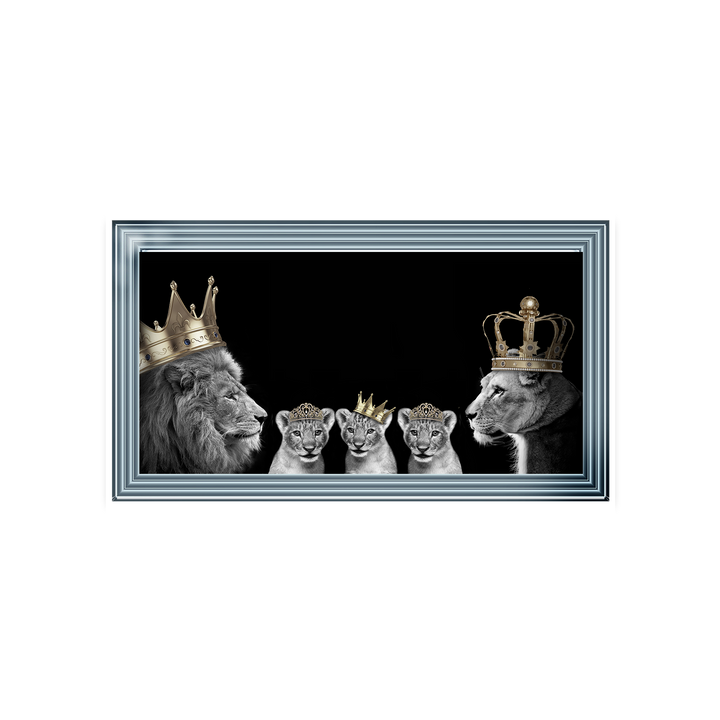 AN378 Lion family of 5 (Gold Crowns) I