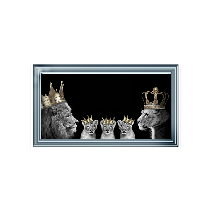 Lion family of 5 (Gold Crowns) II