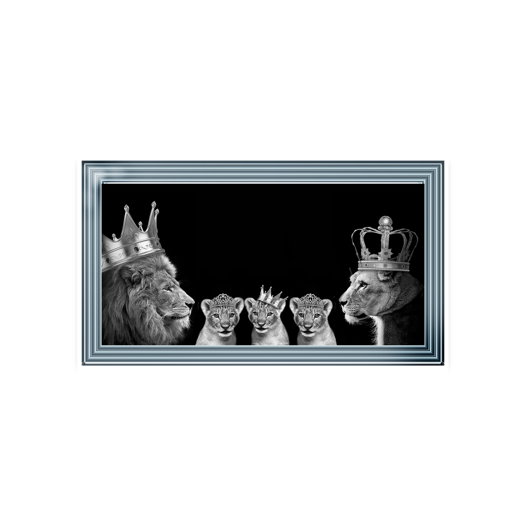 Lion family of 5 (Silver Crowns) I