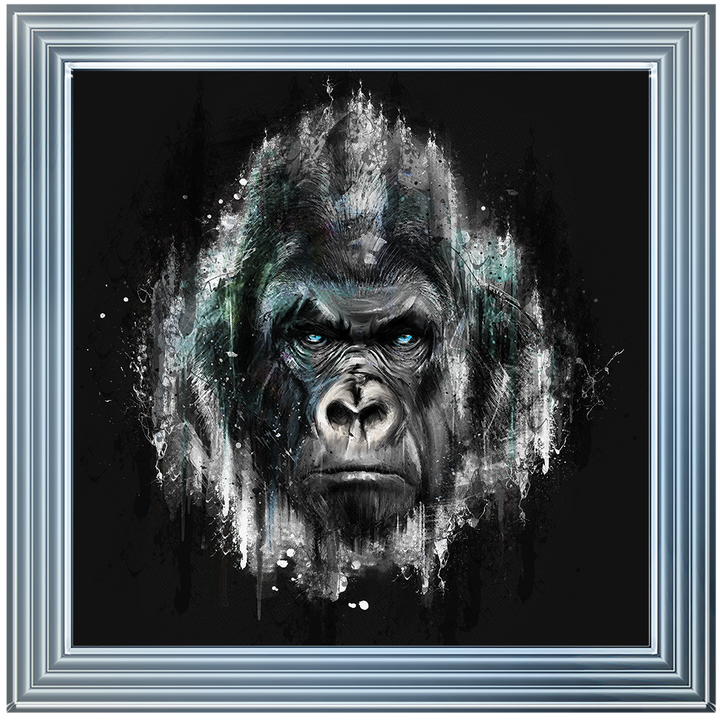 AN417 Black & Blue Gorilla Watercolour