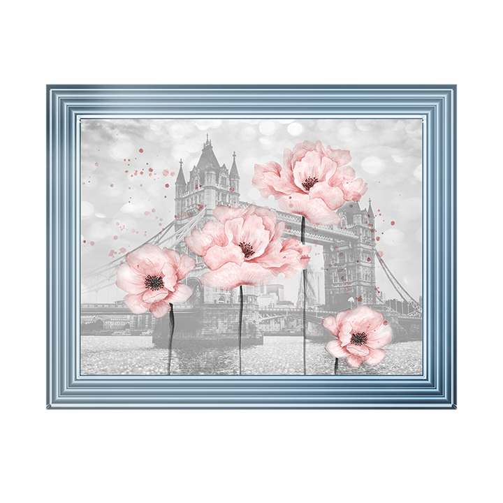 Floral print over Tower Bridge