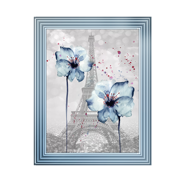 Floral design over Eiffel Tower