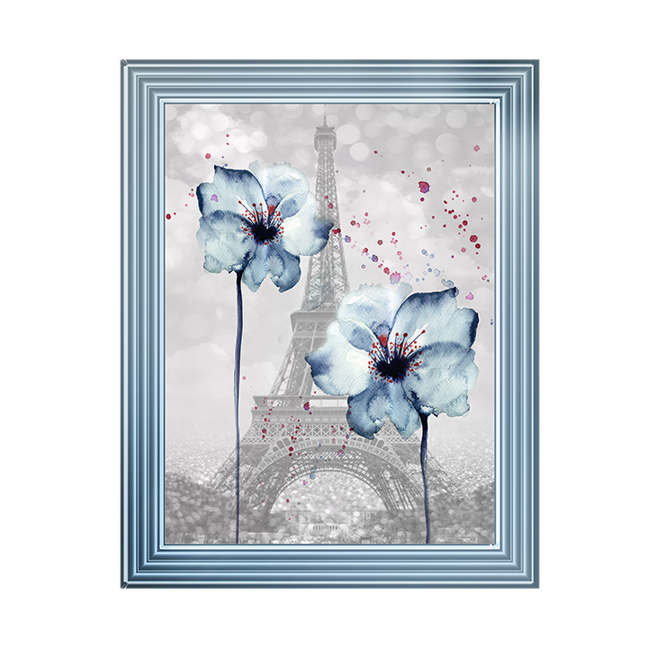 Floral design over Eiffel Tower
