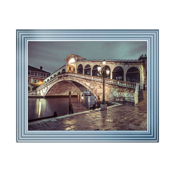 CY077 Rialto Bridge at night, Venice, Italy I