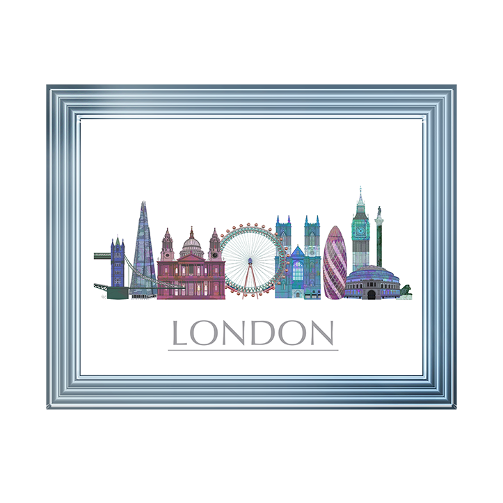 CY048 London Skyline Coloured Buildings