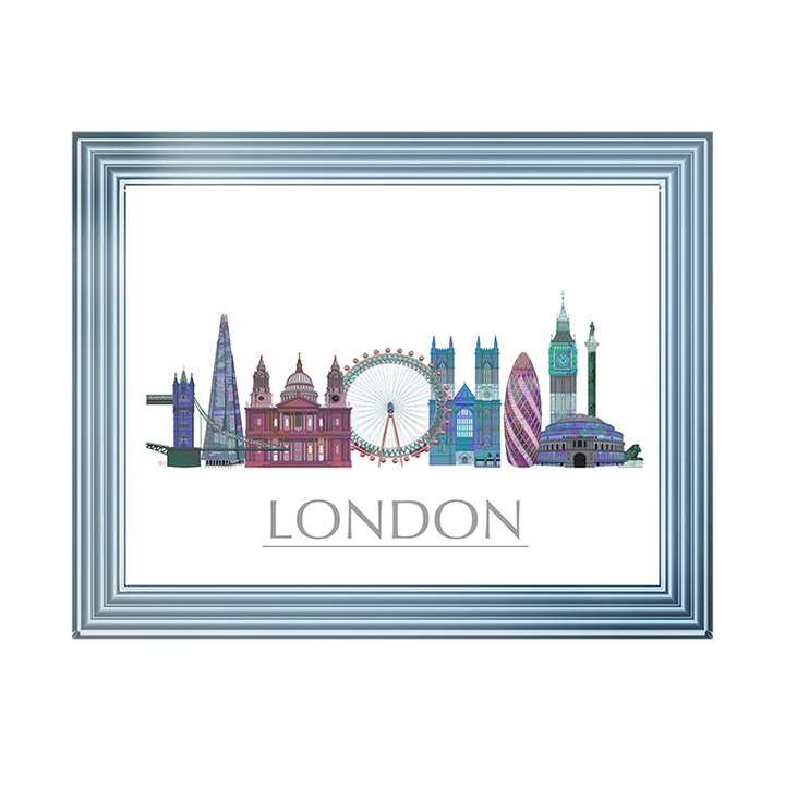 CY048 London Skyline Coloured Buildings