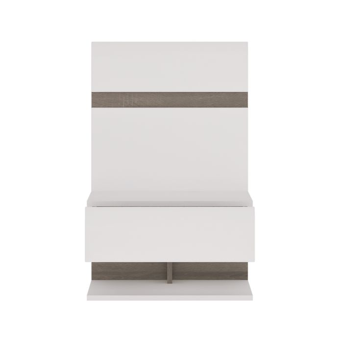 Chelsea Bedside Extension in White with Truffle Oak Trim
