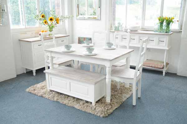 Liorisse Country Dining Table 140 x 90 Antique White
