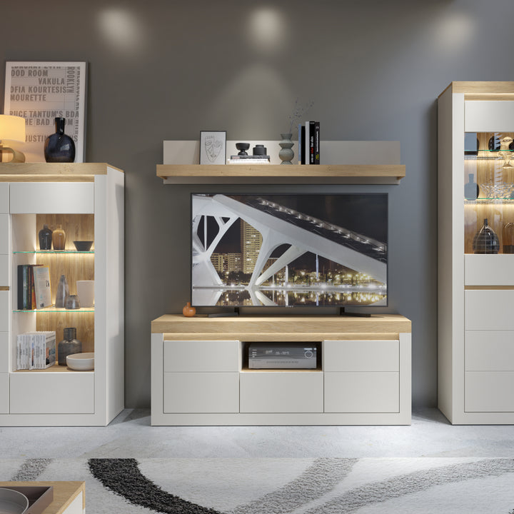 Naxxar Wall Shelf 154 cm in Cashmere and Stone Oak