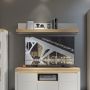Naxxar Wall Shelf 154 cm in Cashmere and Stone Oak