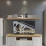 Naxxar Wall Shelf 194 cm in Cashmere and Stone Oak