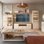 Naxxar Wall Shelf 194 cm in Cashmere and Stone Oak