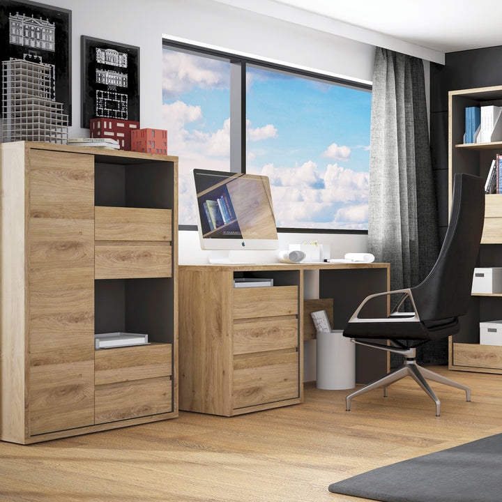 Shetland 3 Drawer Desk in Oak