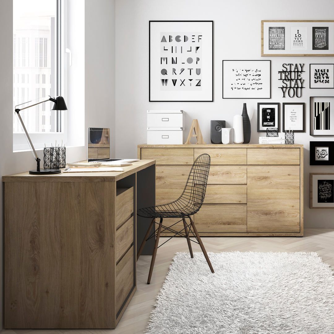 Shetland 3 Drawer Desk in Oak