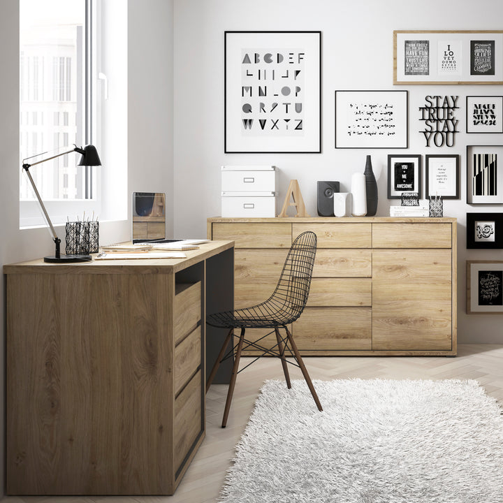 Shetland 3 Drawer Desk in Oak