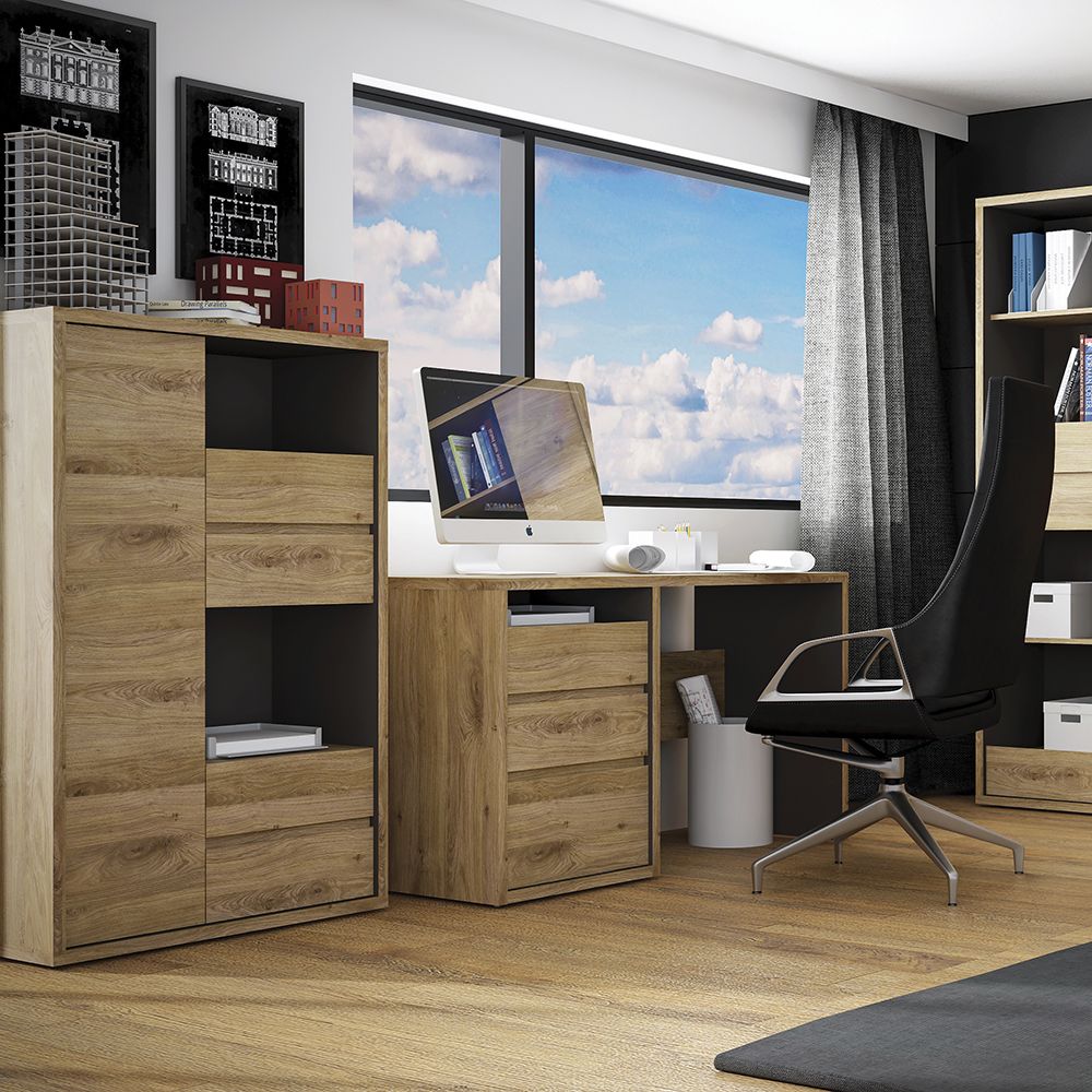 Shetland 3 Drawer Desk in Oak