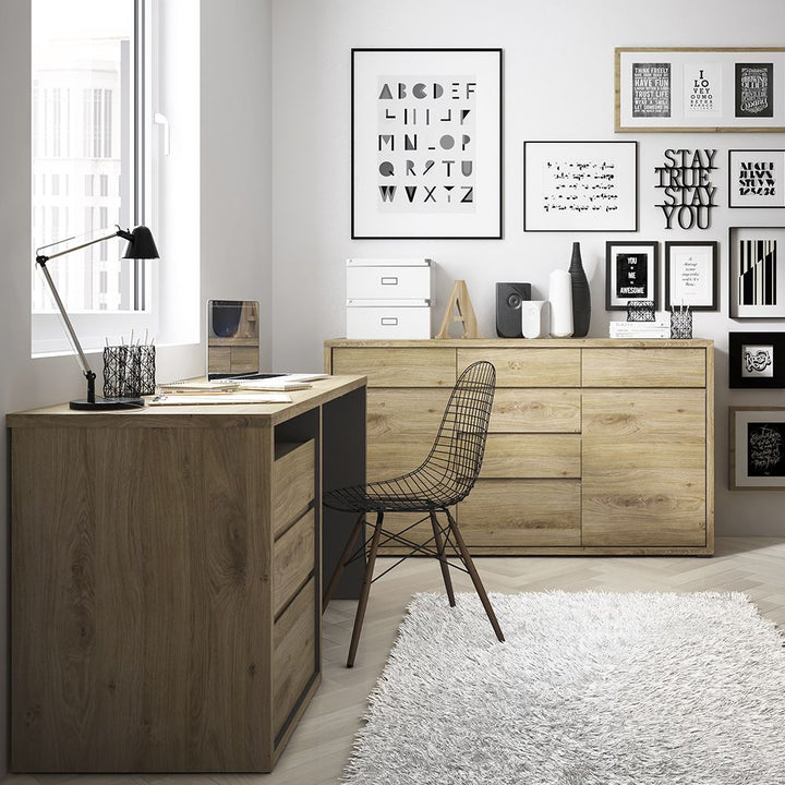 Shetland 3 Drawer Desk in Oak