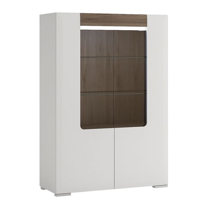 Toronto Low Glazed 2 Door Display Cabinet with Internal Shelves (inc. Plexi Lighting)