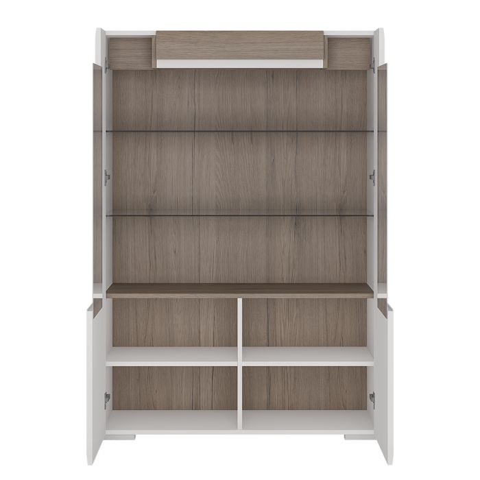 Toronto Low Glazed 2 Door Display Cabinet with Internal Shelves (inc. Plexi Lighting)