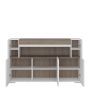 Toronto Sideboard – 3 Doors with Open Shelves & LED Plexi Lighting