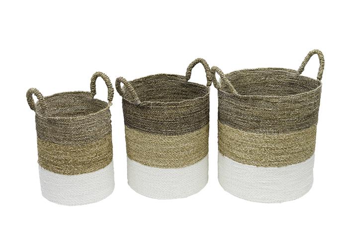 Set of 3 Cyrin Grey Top Baskets