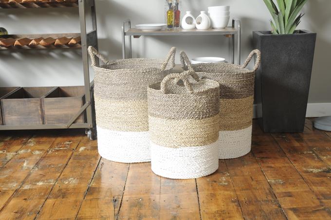 Set of 3 Cyrin Grey Top Baskets