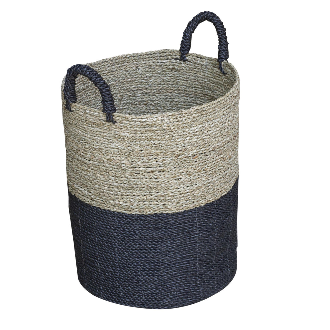 Set of 3 Borvane Charcoal & Natural Baskets