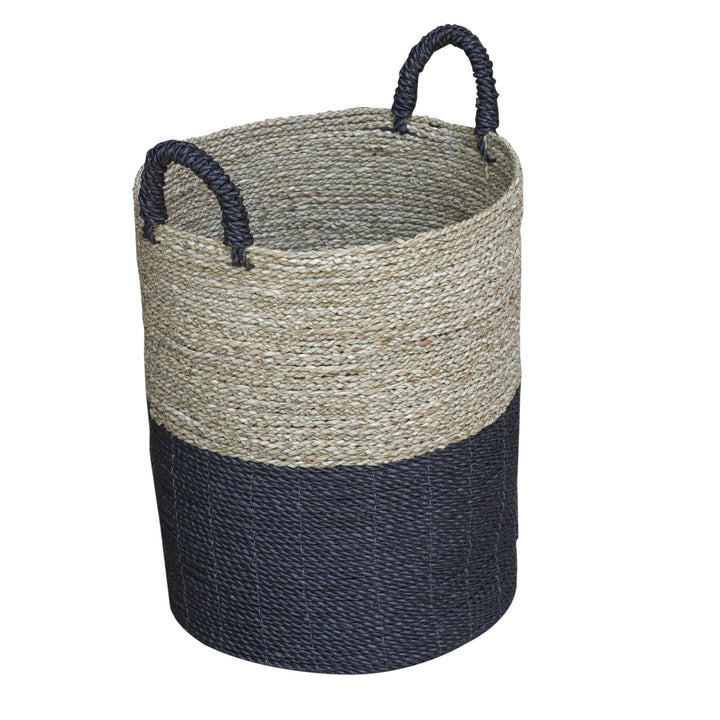 Set of 3 Borvane Charcoal & Natural Baskets