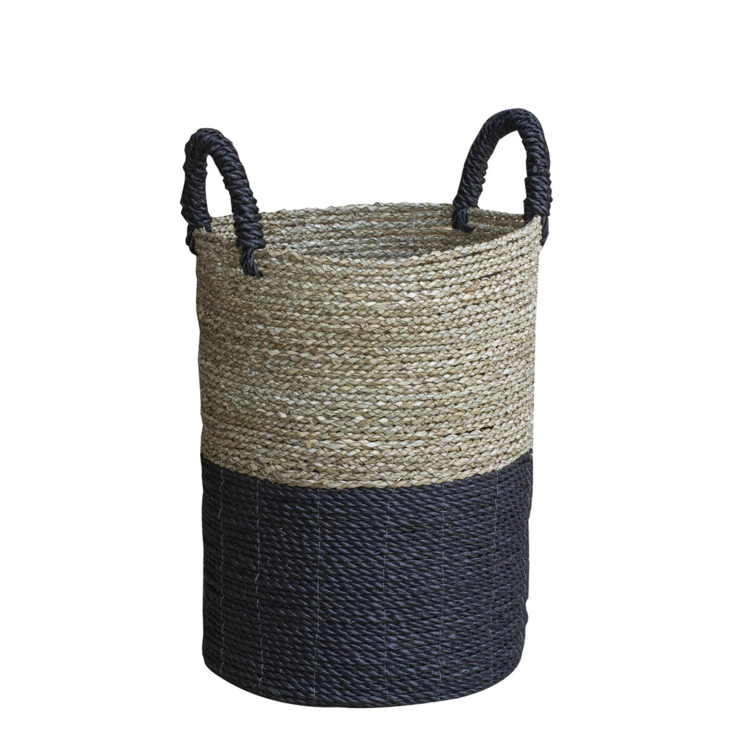 Set of 3 Borvane Charcoal & Natural Baskets