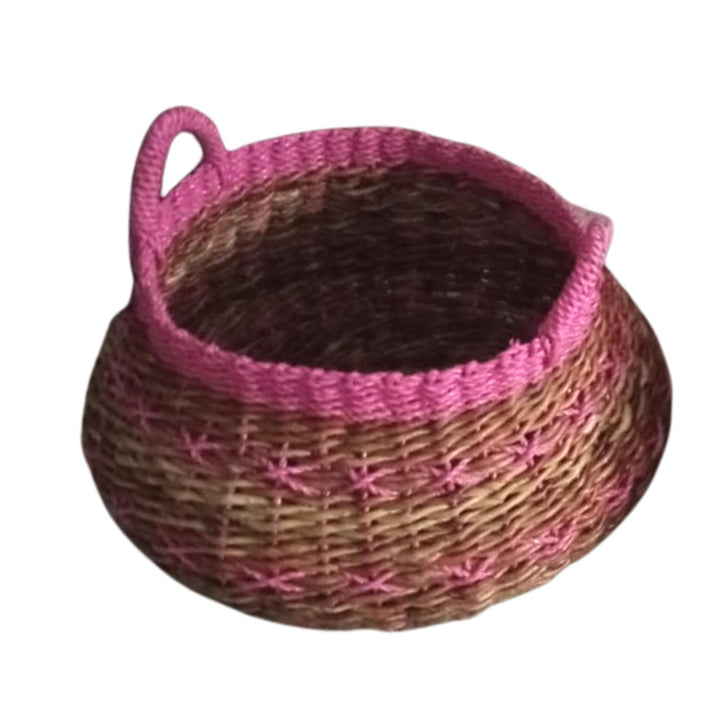Grevin Dark Pink Cross Stitch basket