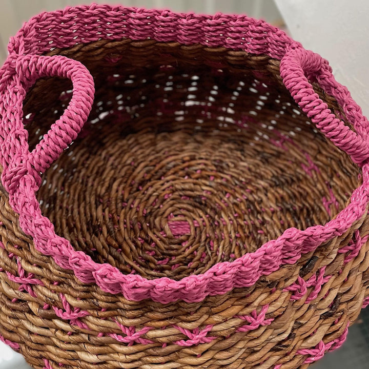 Grevin Dark Pink Cross Stitch basket