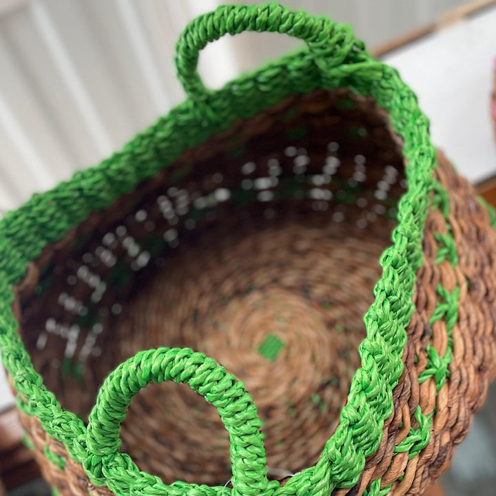 Hylmere Green Cross Stitch basket