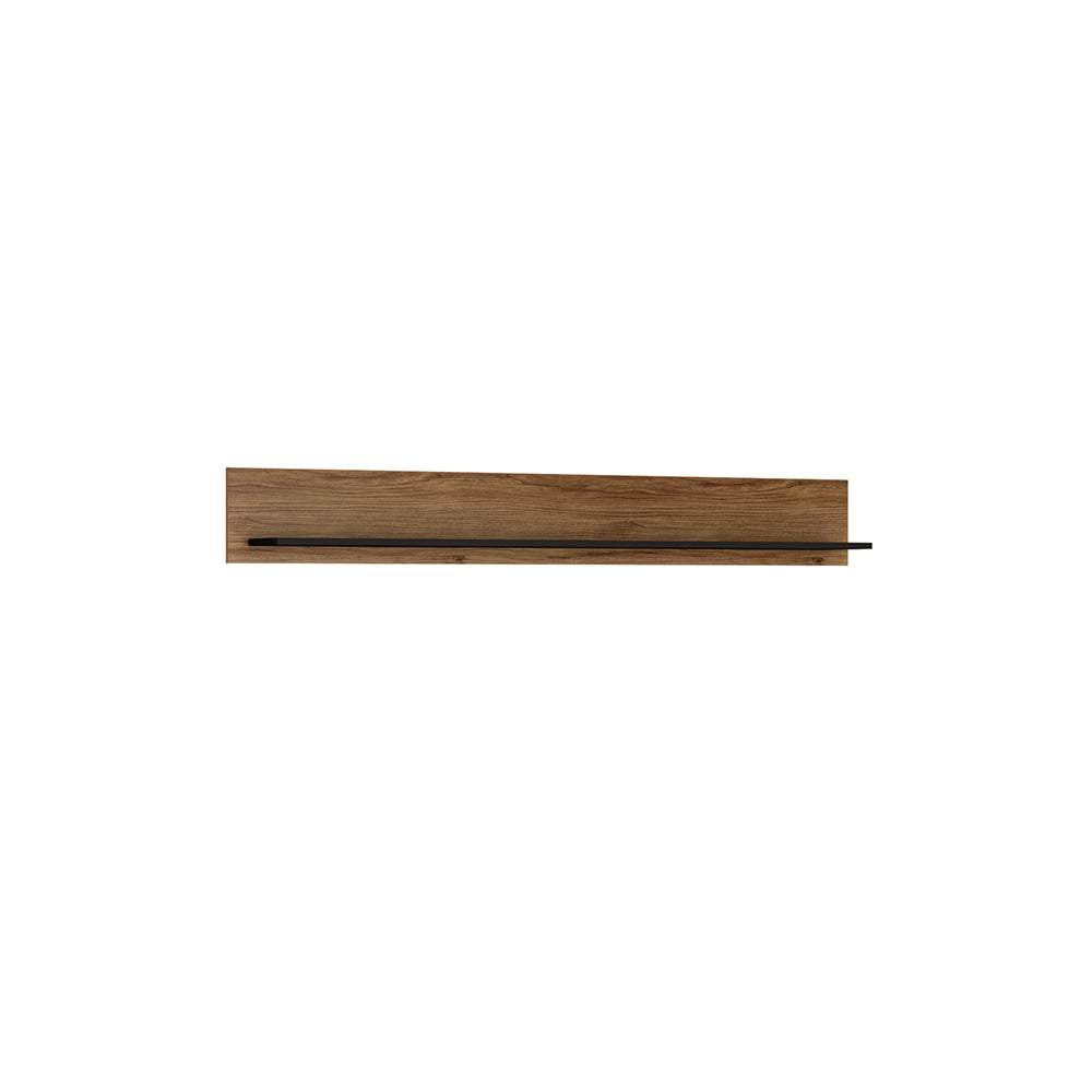 Brolo 167cm Wall Shelf in Walnut and Dark Panel Finish