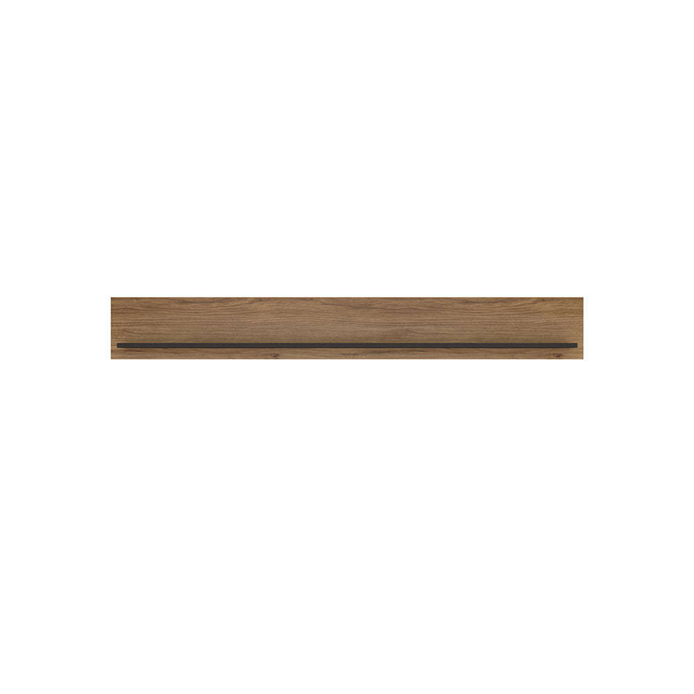 Brolo 167cm Wall Shelf in Walnut and Dark Panel Finish