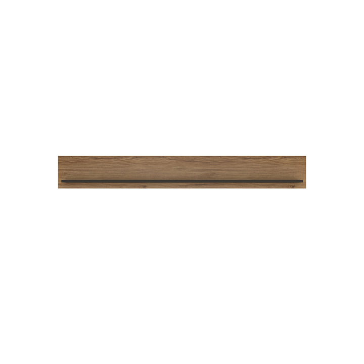 Brolo 167cm Wall Shelf in Walnut and Dark Panel Finish