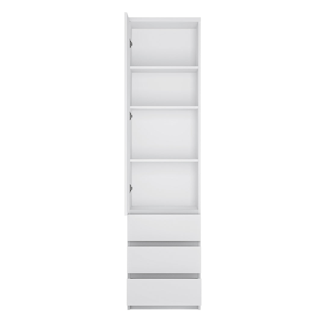 Fribo Tall 1 Door 3 Drawer Cupboard in White