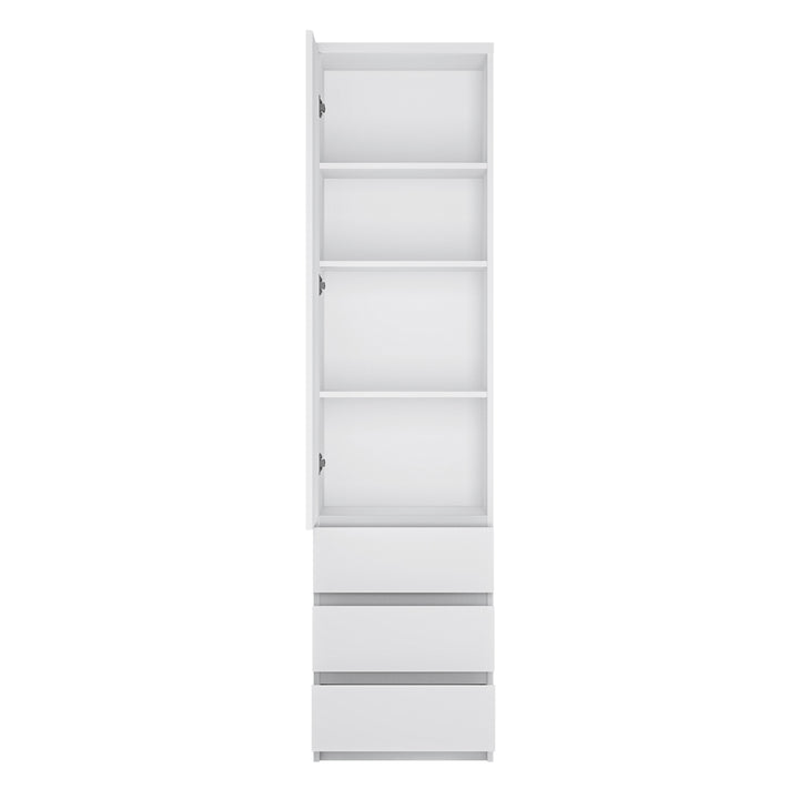 Fribo Tall 1 Door 3 Drawer Cupboard in White