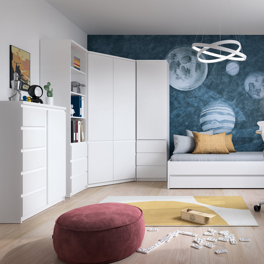 Fribo Tall 1 Door 3 Drawer Cupboard in White