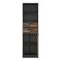 Brooklyn Bookcase with 2 Drawers and 1 Door in Walnut and Dark Grey Finish