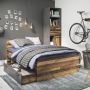 Brooklyn Bookcase with 2 Drawers and 1 Door in Walnut and Dark Grey Finish