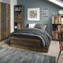 Brooklyn Bookcase with 2 Drawers and 1 Door in Walnut and Dark Grey Finish